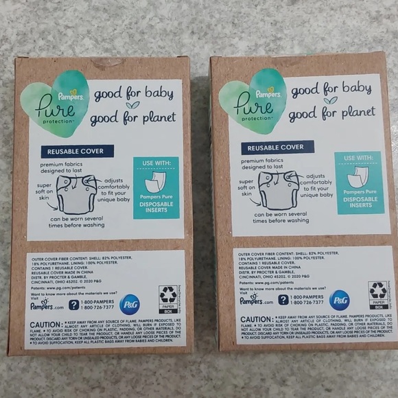 2 NEW Pampers Hybrid Reusable Girls Diaper Cover - Picture 2 of 5